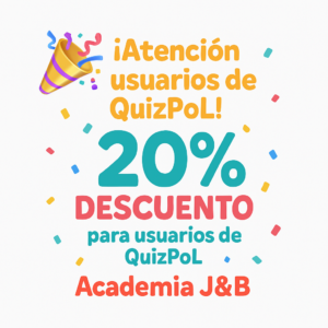 Cartel de la promoción de la academia J&B para usuarios de QuizPoL