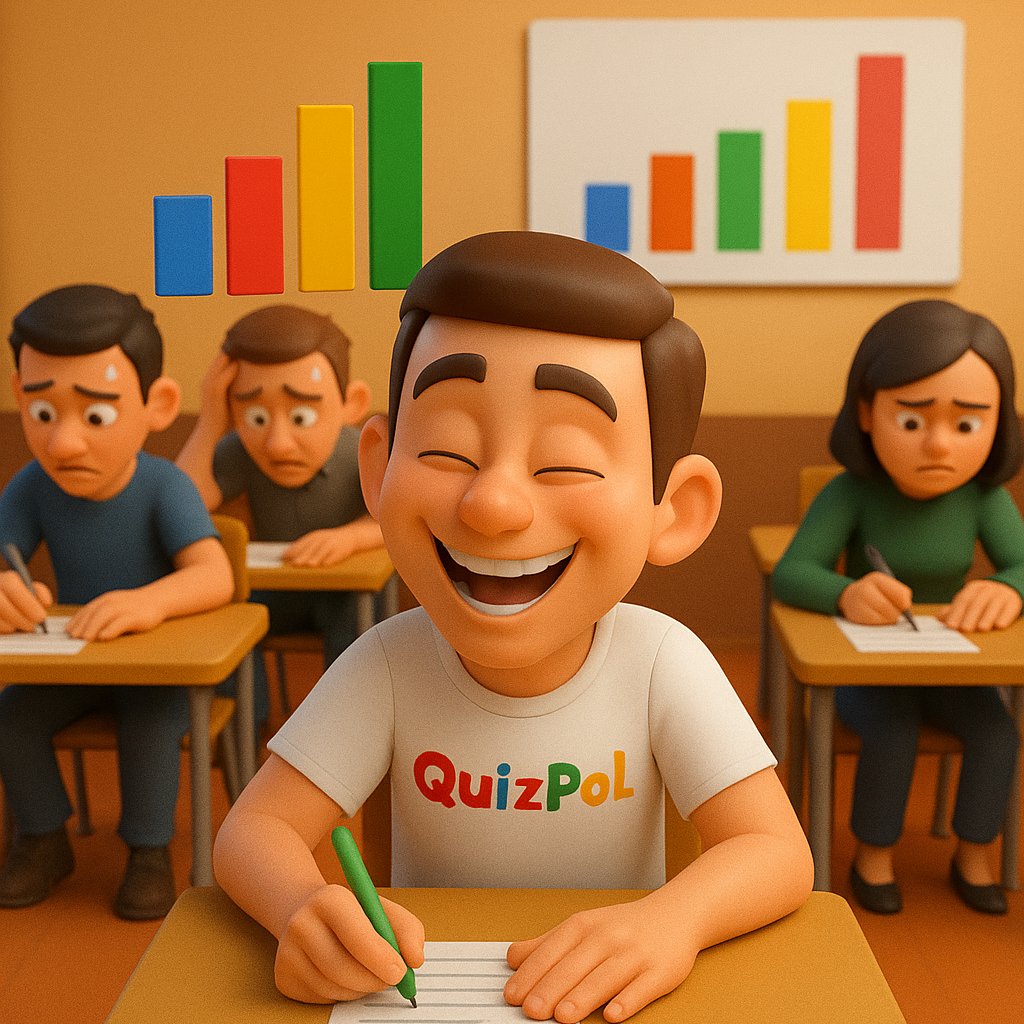 Ilustración de opositores realizando un examen tipo test