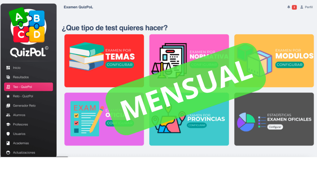 Contrata la mejor plataforma de test para policia por mes